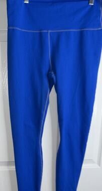 Guru Active Women's Blue Ankle Leggings XL Stretch Athleisure Knit Solid